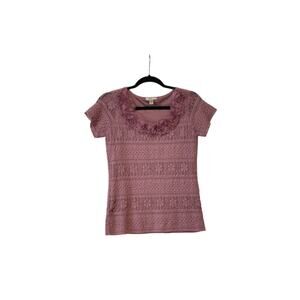 Forever Fashion Purple Short Sleeve Top Size Small